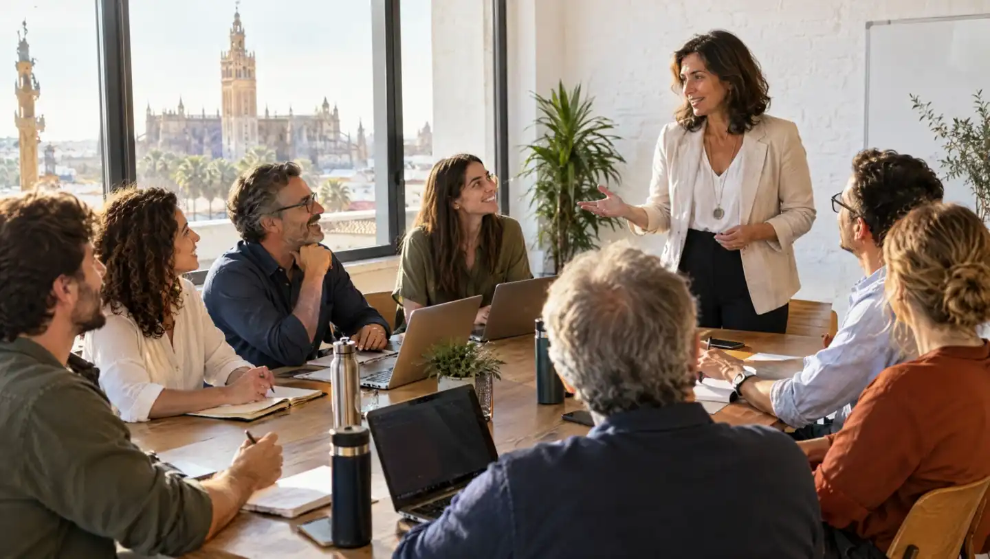 Sesión de formación con un grupo de profesionales en Sevilla